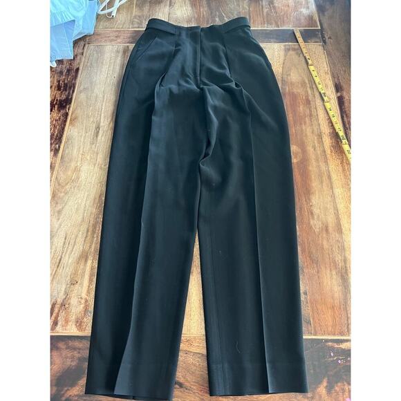 Giorgio Armani Black 100% Wool Pleated Wide Leg Dress Pants Size 42 - Picture 1 of 9